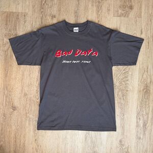 Vintage Bad Data Graphic TShirt Move Over Rome Dark Gray Medium Expect The Worst